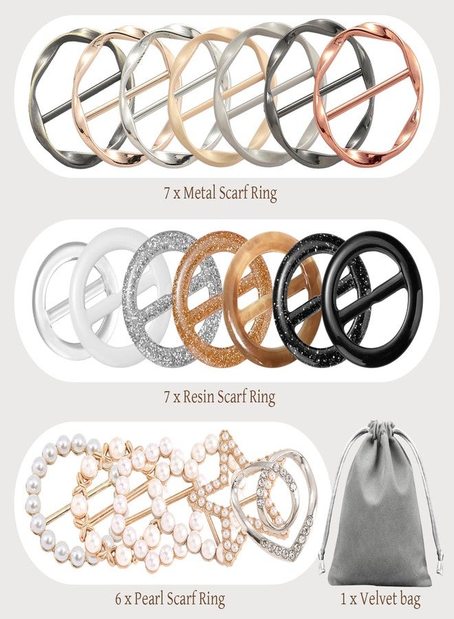 BATHRINS 20PCS Silk Scarf Ring Clip,Shirt Cinch Clip Set for Women Clothing with Storage Bag for Loose Clothes Corner Knotted Button Tightener - Image 5